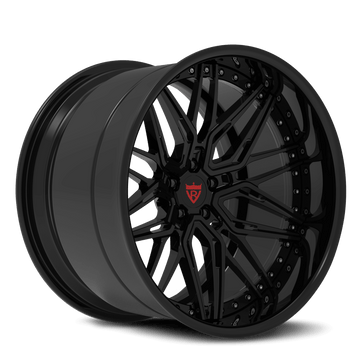 dodge challenger hellcat custom wheels, all glossy black with 20x10 and 20x11 size and deep lip style-RVRN Forged 2-Piece RV-T081 Series